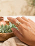 Bague à étoile et maillon strassés - Or - 1