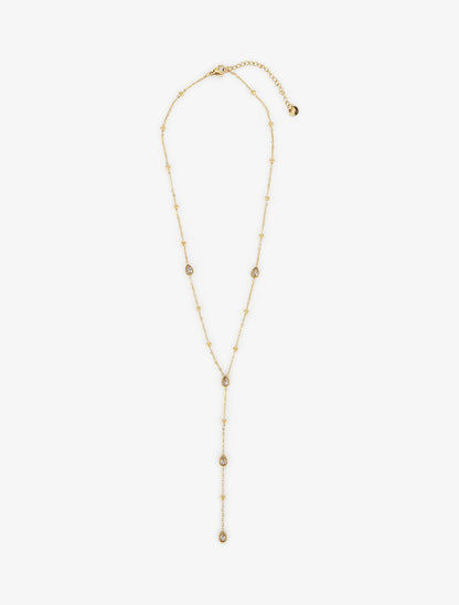 Collier en Y à bille et zircons - Or - 2