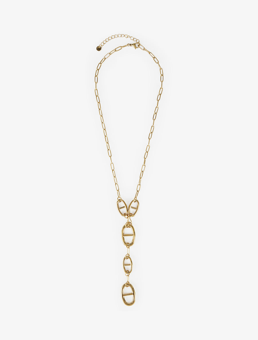 Collier en Y à pendentif maillons marins - Or - 2