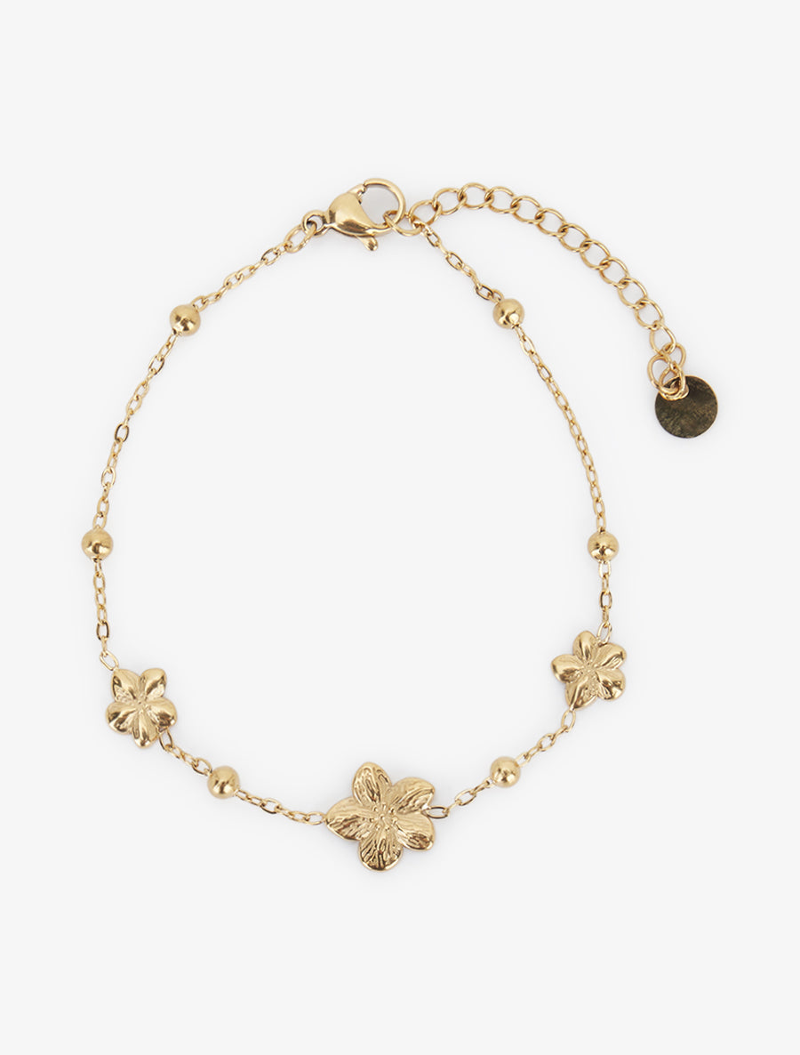 Bracelet trois fleurs - Or - 2