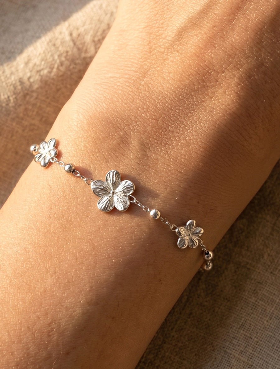 Bracelet trois fleurs - Argent - 1