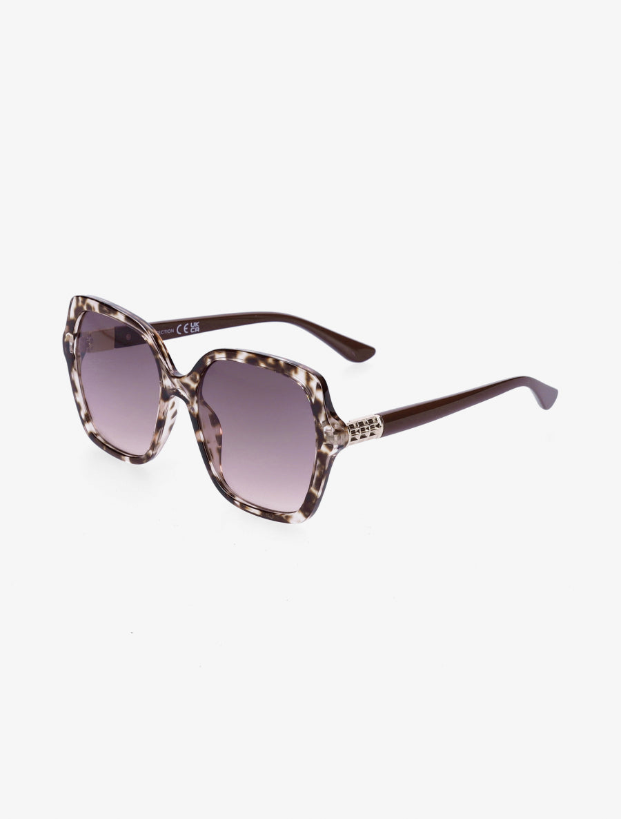 Lunettes de soleil arrondies oversize - Rose - 1