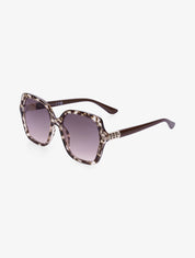 Lunettes de soleil arrondies oversize - Rose - 1