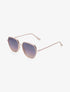 Lunettes de soleil octogonales à branches métal - Bleu/champagne - 1