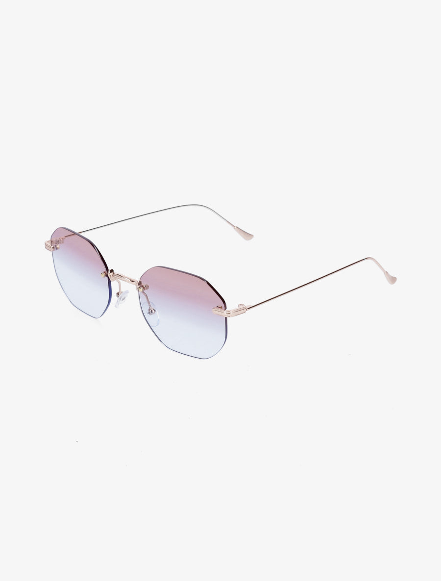 Lunettes de soleil octogonales - Rose - 1