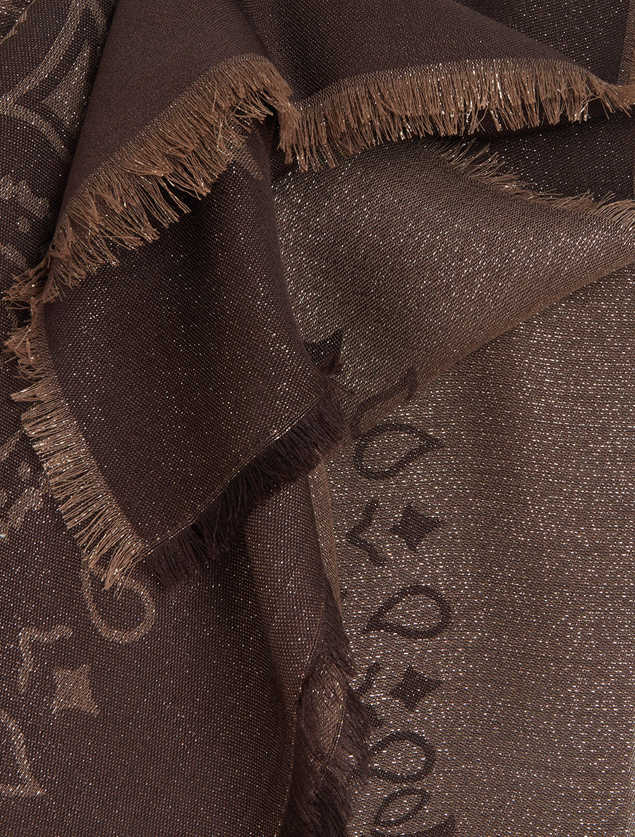 Foulard rectangulaire irisée à motif cachemire - Chocolat - 3