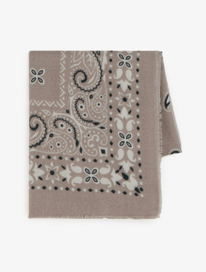 Echarpe rectangulaire à motif bandana - Taupe - 2