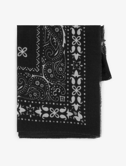 Echarpe rectangulaire à motif bandana - Noir - 2
