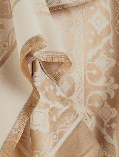 Echarpe satinée à motif graphique - Beige - 3