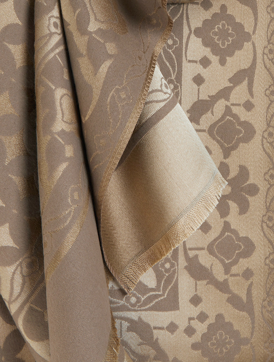 Echarpe satinée à motif graphique - Taupe - 3