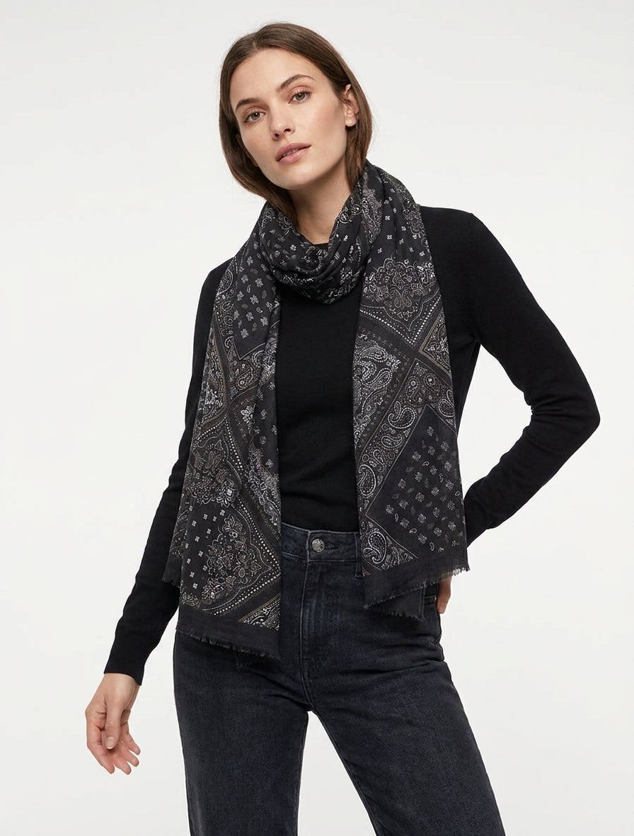 Bandana sjaal van gemengde katoen - Zwart