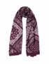 Echarpe imprimé bandana en coton mélangé - Lie de vin - 1