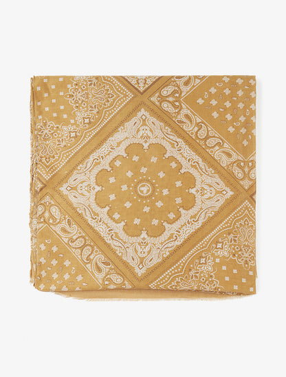 Echarpe imprimé bandana en coton mélangé - Moutarde - 2