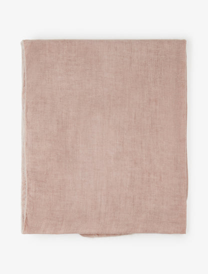 Echarpe unie à bords effilochés - Rose poudré - 2