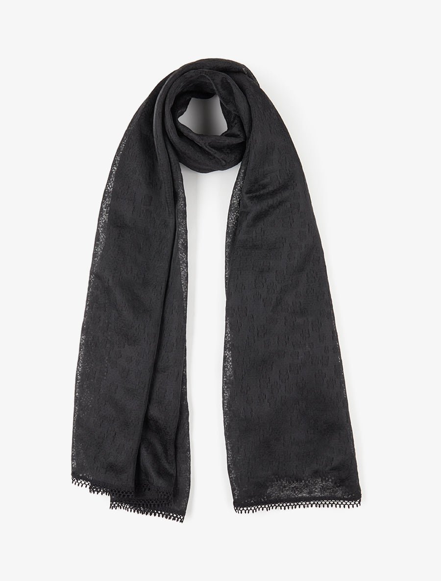 Foulard transparent à motif floral - Noir - 1
