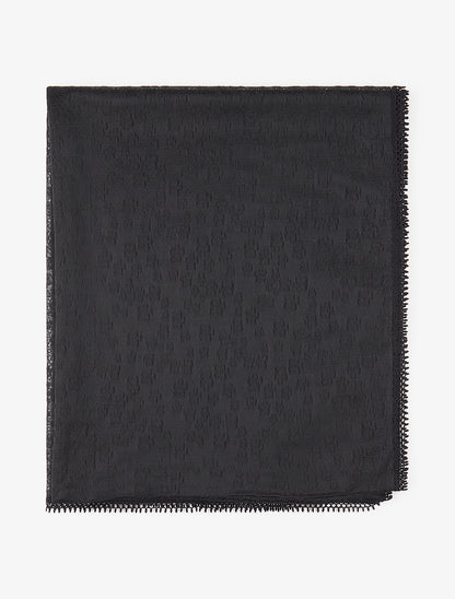 Foulard transparent à motif floral - Noir - 2