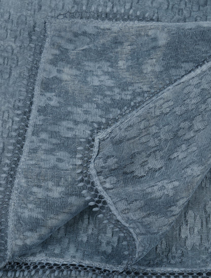 Foulard transparent à motif floral - Bleu - 3