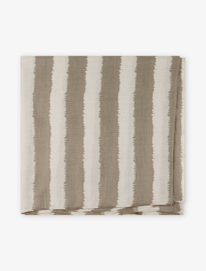 Echarpe en coton mélangé à imprimé rayures avec des touches irisées - Taupe - 2