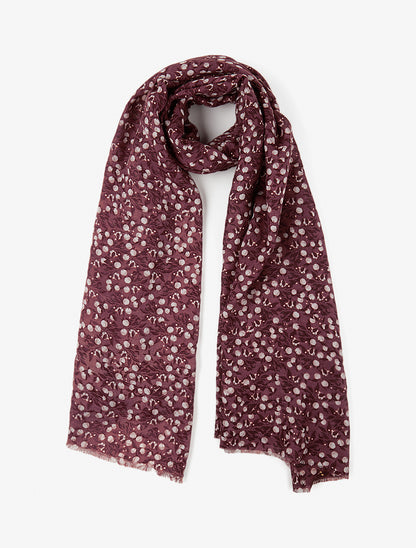 Foulard à imprimé baies irisées - Bordeaux - 1