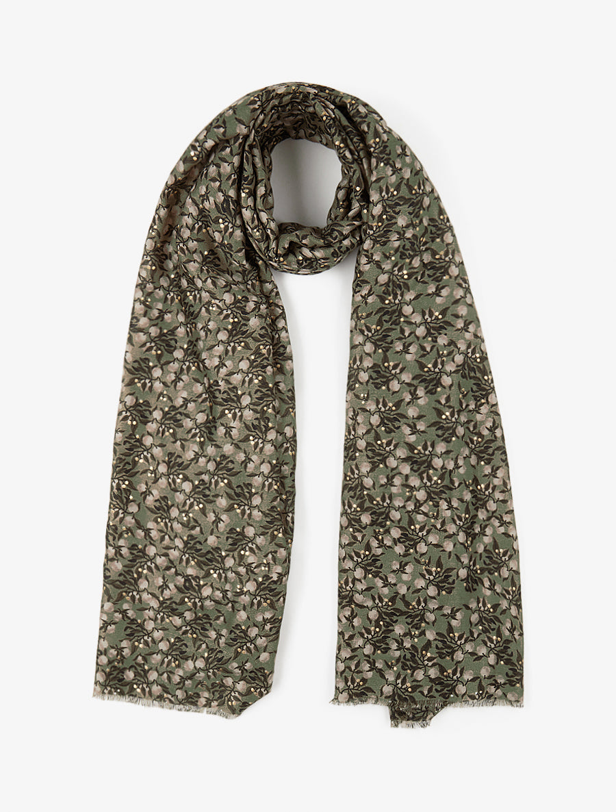 Foulard à imprimé baies irisées - Kaki - 1
