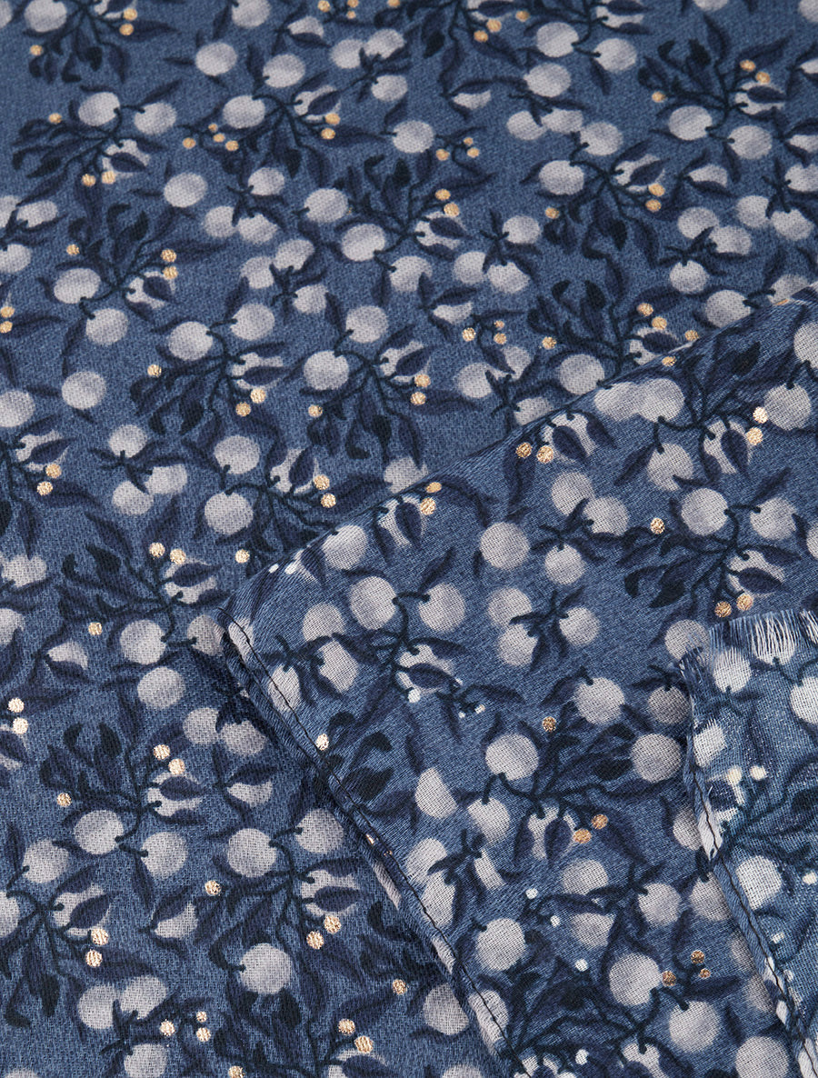Foulard à imprimé baies irisées - Bleu - 3
