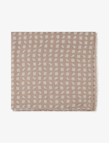Echarpe à imprimé cachemire et bords francs - Taupe - 2