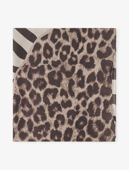 Foulard à imprimé animaux - Marron - 2