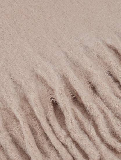 Echarpe laine duveteuse à franges - Taupe - 3