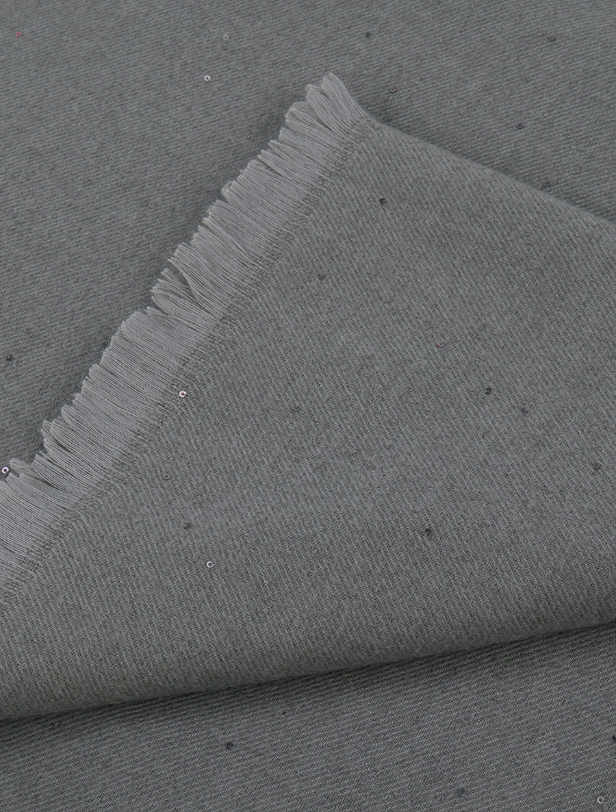 Echarpe coton mélangé à sequins - Gris - 3