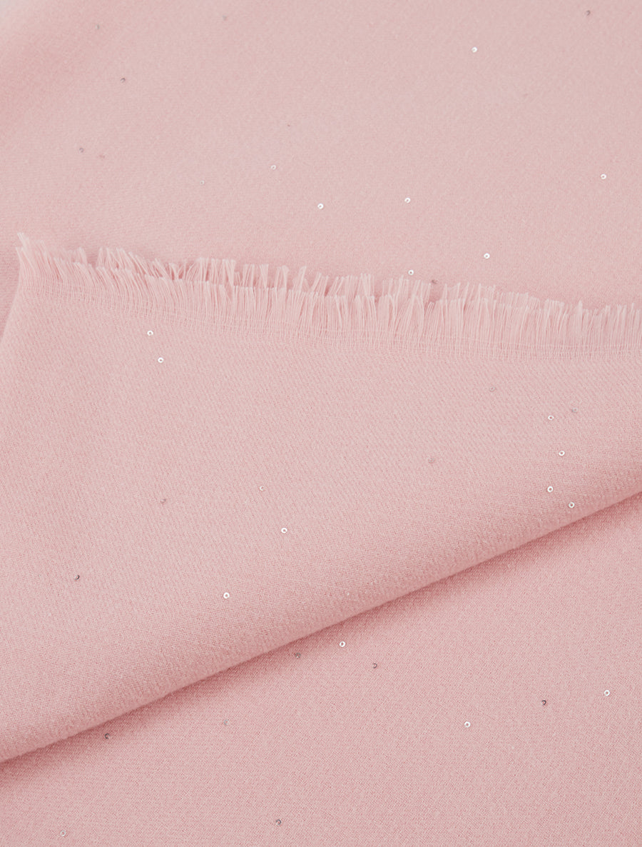 Echarpe coton mélangé à sequins - Rose - 3