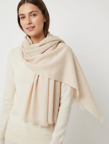 Echarpe coton mélangé à sequins - Beige