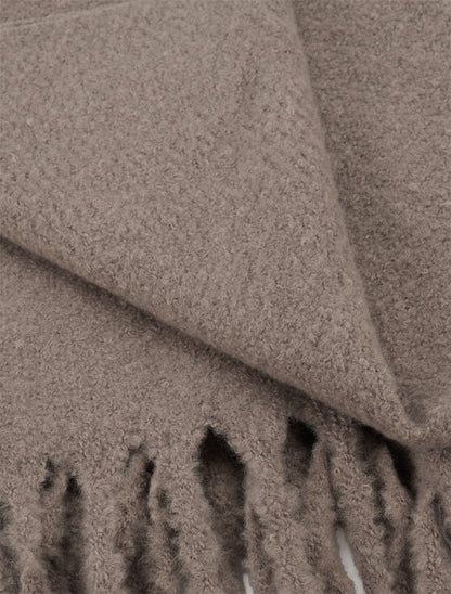Echarpe uni à franges - Taupe - 3