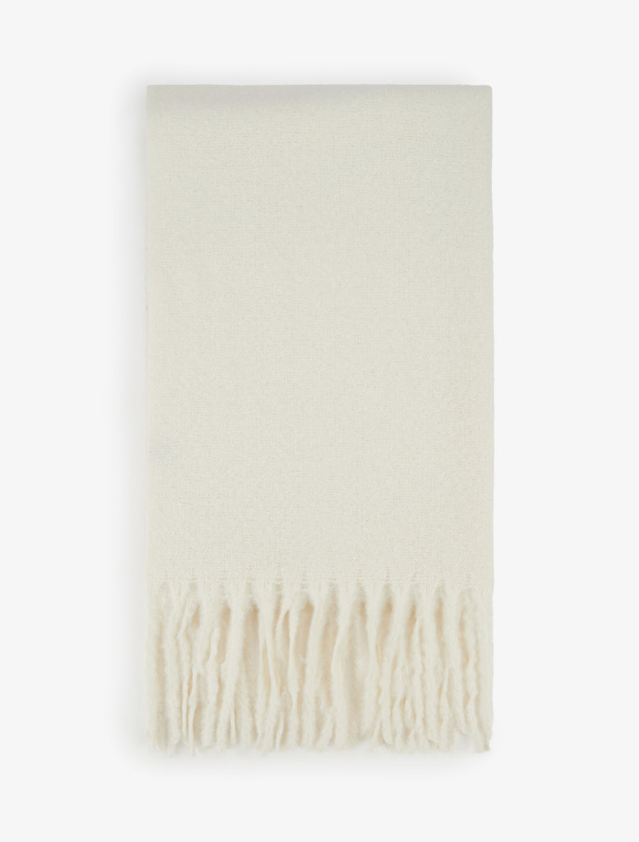 Echarpe uni à franges - Crème - 2