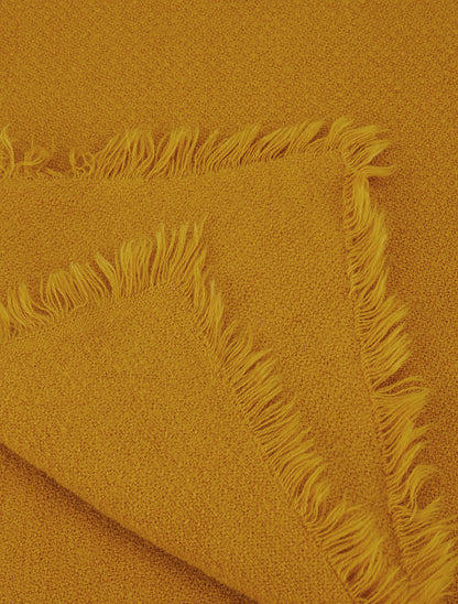 Foulard uni à bords effilochés - Jaune moutarde - 3