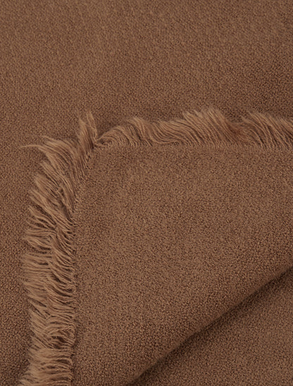 Foulard uni à bords effilochés - Camel - 3
