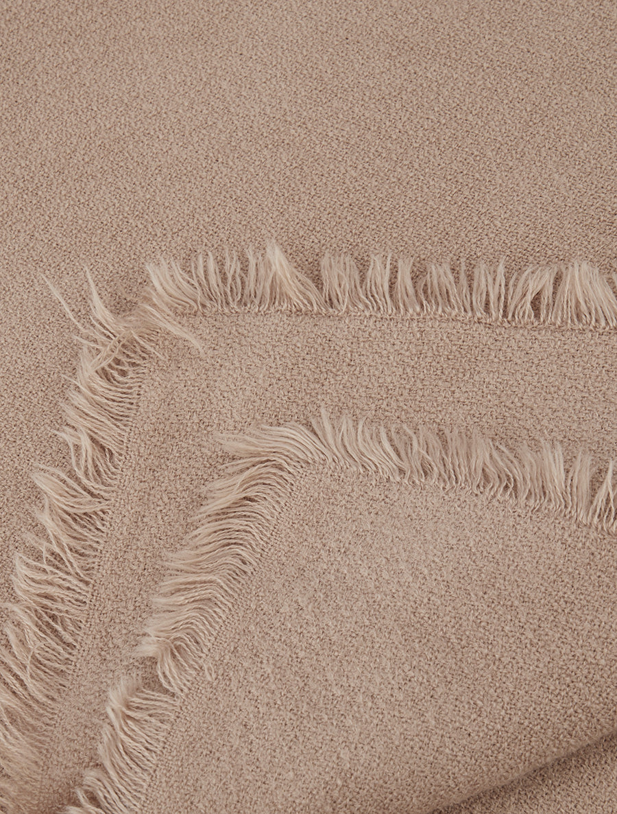 Foulard uni à bords effilochés - Taupe - 3