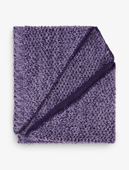 Châle triangulaire en maille bouclée - Violet - 2