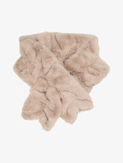 Echarpe torsadée en fausse fourrure - Beige - 1