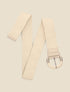 Ceinture style raphia à boucle bimatière - Beige - 1