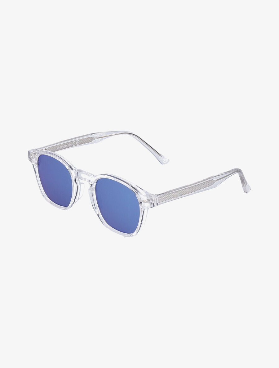 Lunettes ovales à verres semi opaques - Bleu/transparent - 1