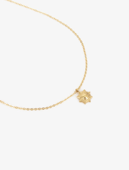 Collier à pendentif fleur stylisée - Or - 2
