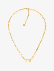 Collier en maille à pendentif ovale - Or - 1