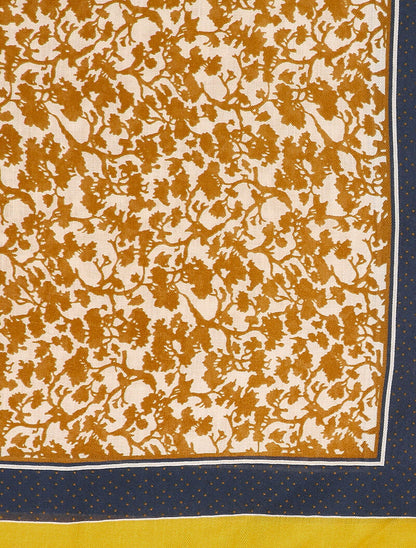 Foulard à imprimé abstrait et bords à pois - Jaune - 2