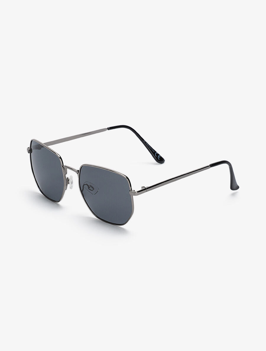 Lunettes de soleil hexagonales arrondis - Noir - 2