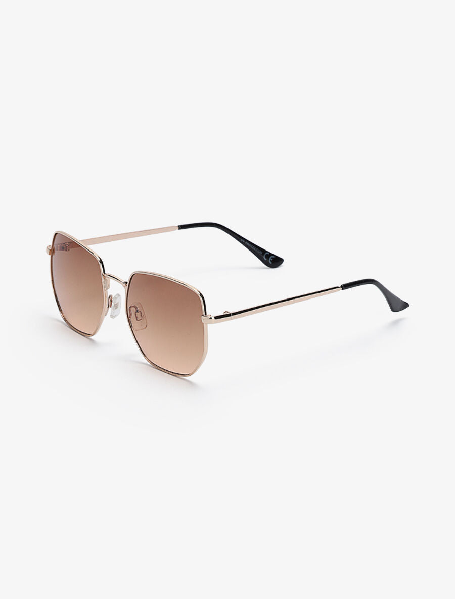 Lunettes de soleil hexagonales arrondis - Rose - 2