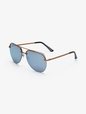 Lunettes de soleil aviateurs effet miroir - Bleu - 1
