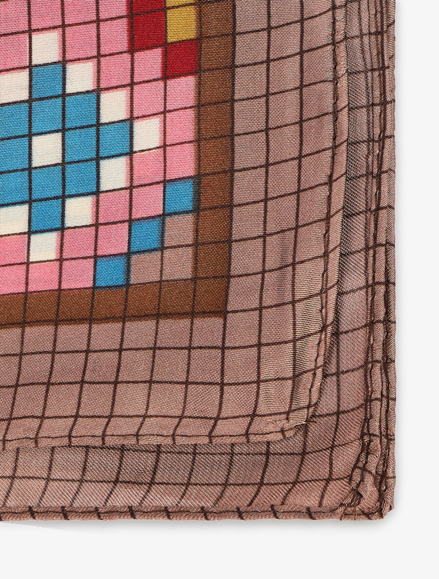 Foulard à imprimé mosaïque - Marron - 3