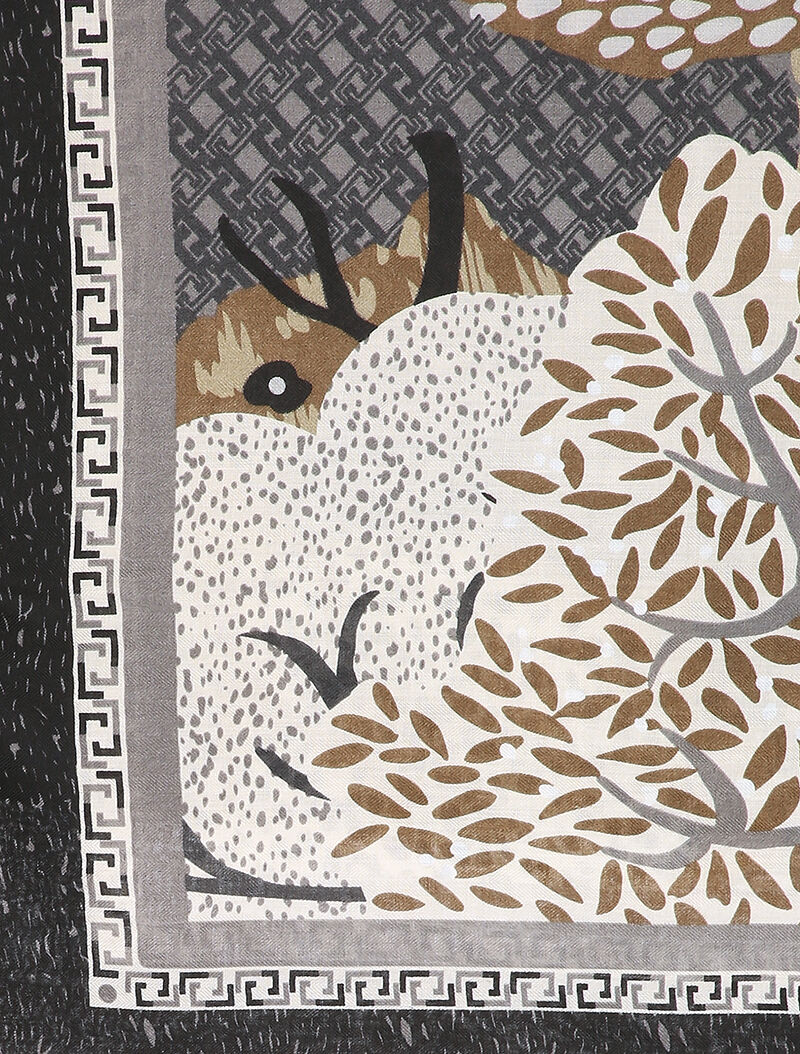 Foulard à motif végétal stylisé - Noir - 2
