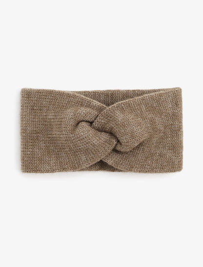 Bandeau noué en maille - Taupe - 1