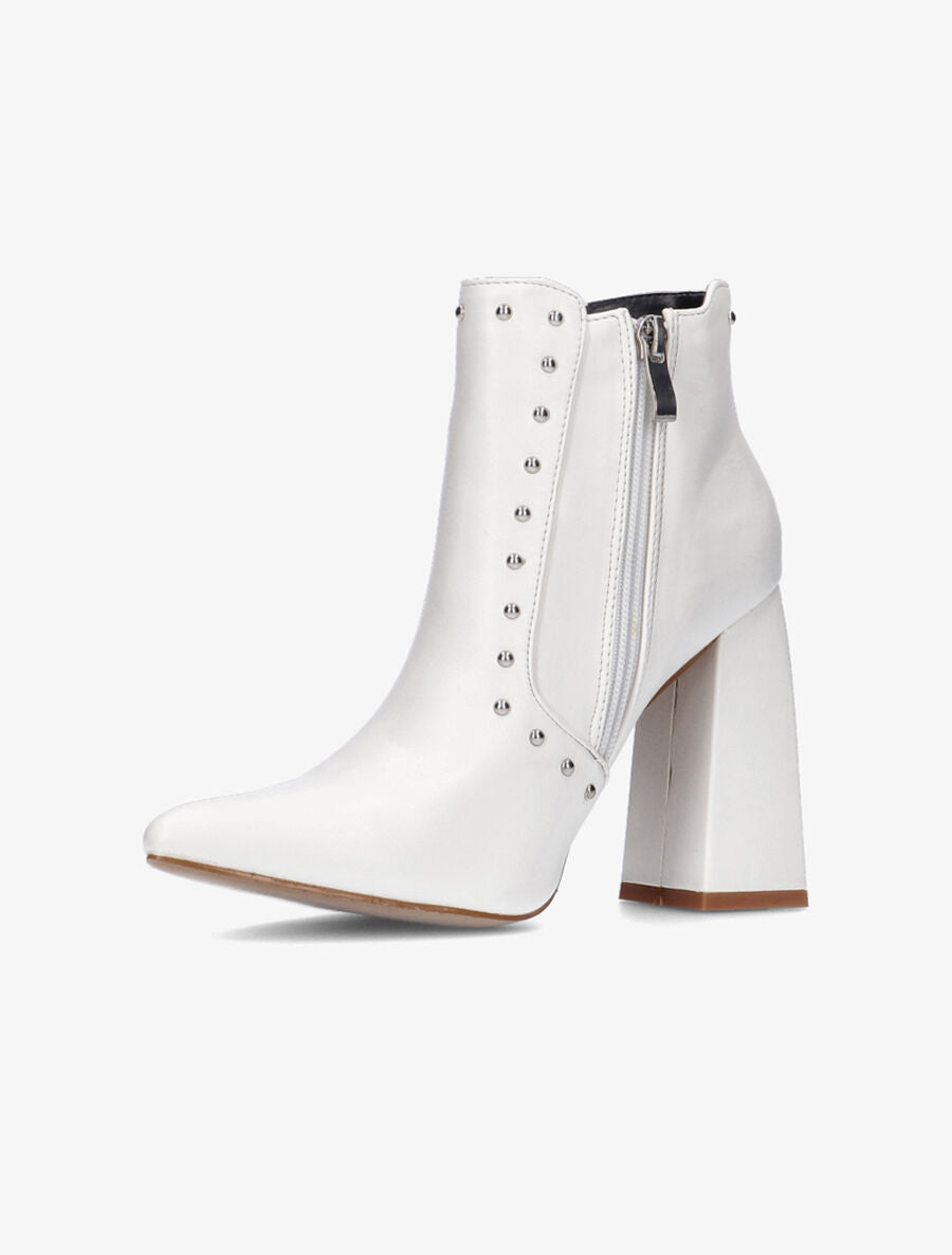 Bottines à talon carré - Blanc - 3